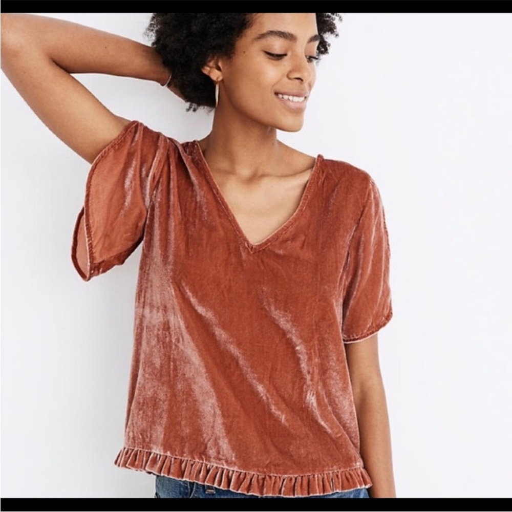 Madewell velvet blouse